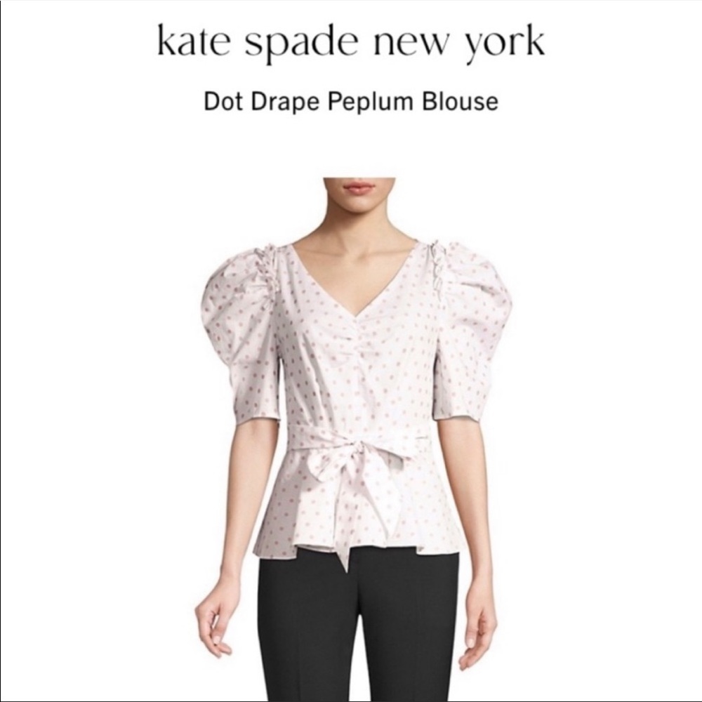 Kate Spade Peplum Polka Dot Blouse